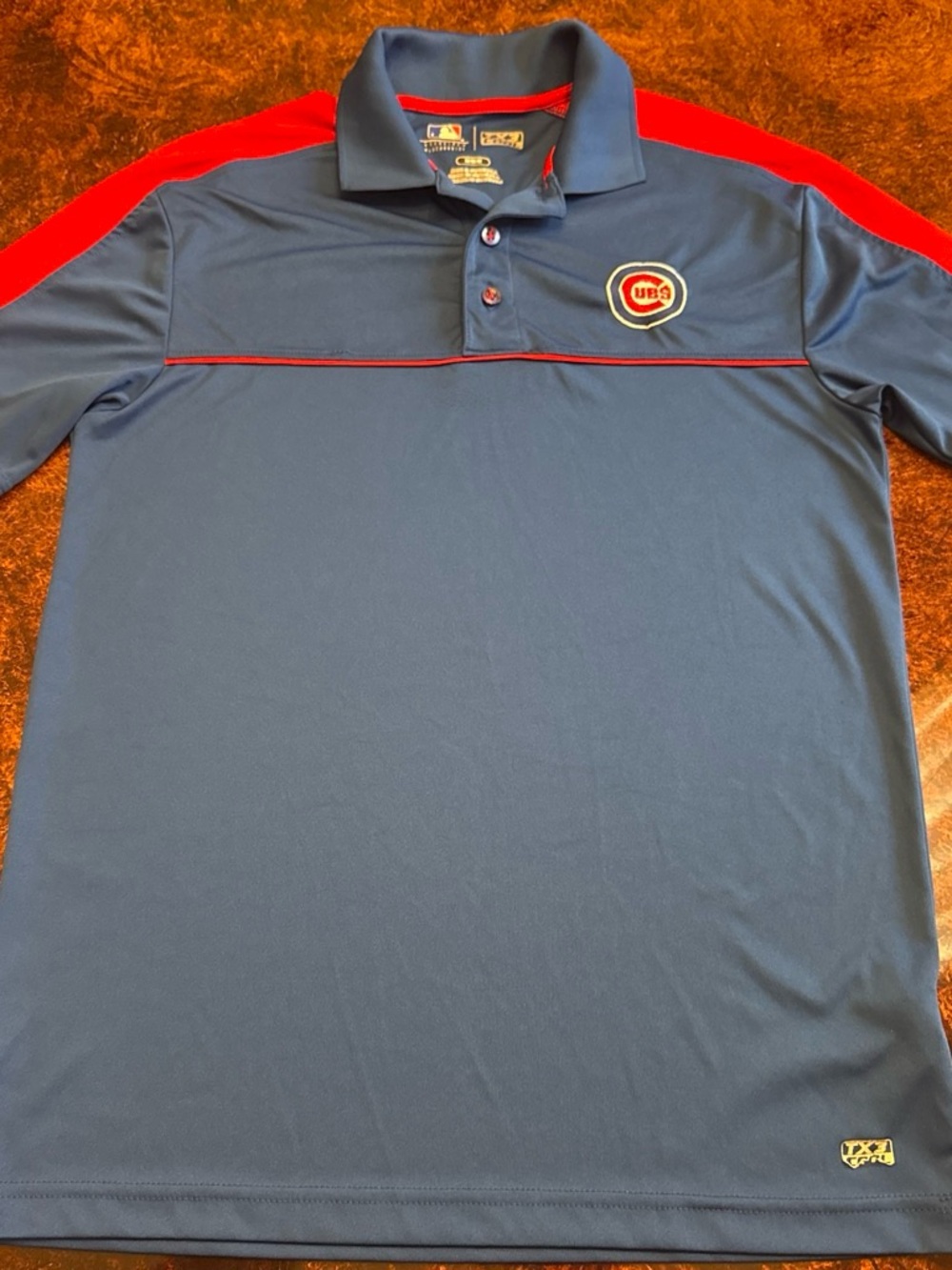 MLB Chicago Cubs Navy and Red Performance Polo